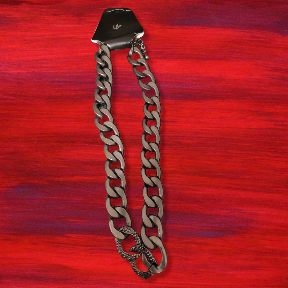 Lane Bryant Heavy Black Chain Link Short Necklace
